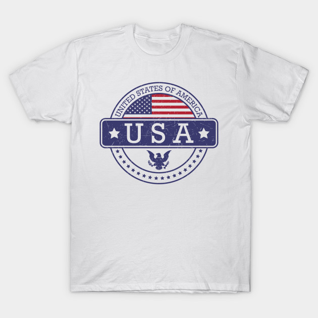 Round Grunge Stamp American Flag